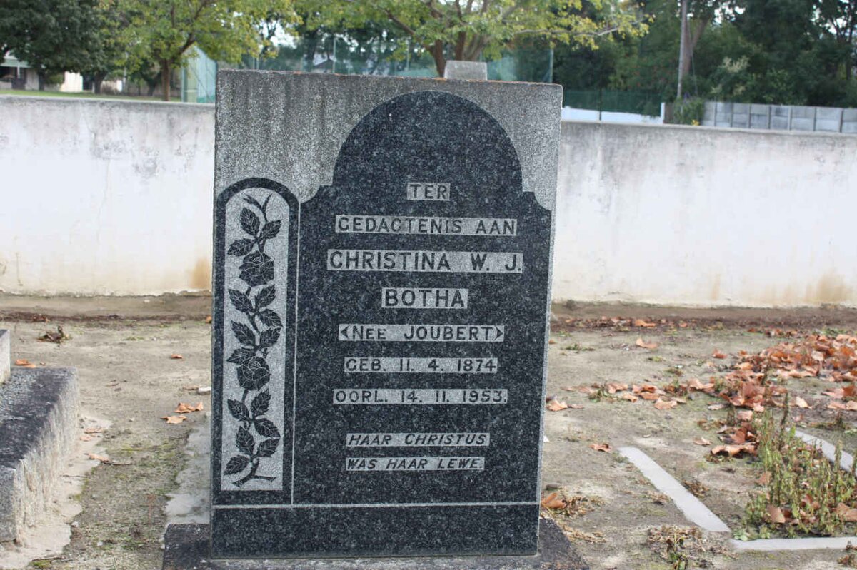 BOTHA Christina W.J. nee JOUBERT 1874-1953
