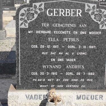 GERBER Wynand Andries 1910-1982 &amp; Ella Petrus 1917-1967