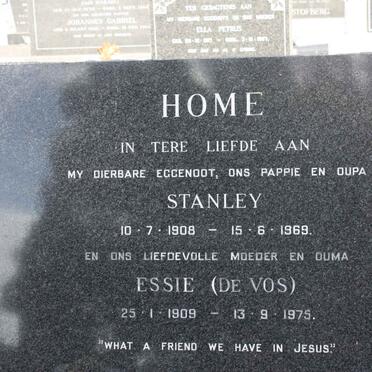 HOME Stanley 1908-1969 &amp; Essie DE VOS 1909-1975