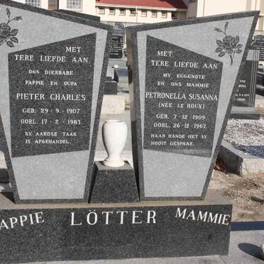LOTTER Pieter Charles 1907-1983 &amp; Petronella Susanna LE ROUX 1909-1962