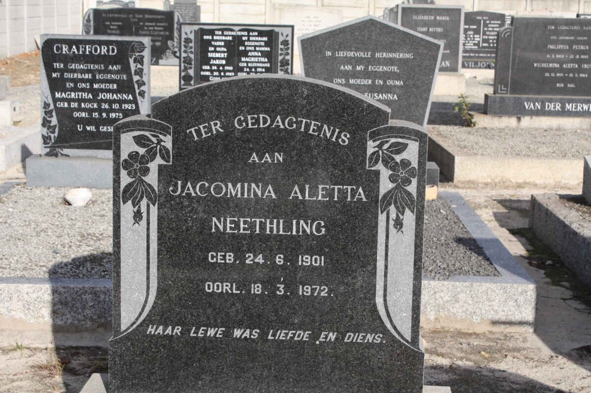 NEETHLING Jacomina Aletta 1901-1972