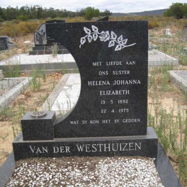 WESTHUIZEN Helena Johanna Elizabeth, van der 1892-1975