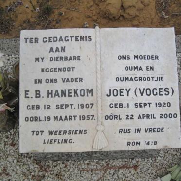 HANEKOM E.B. 1907-1957 &amp; Joey VOGES 1920-2000