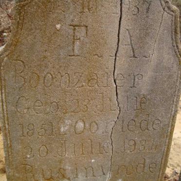 BOONZAIER F.A. 1851-1934