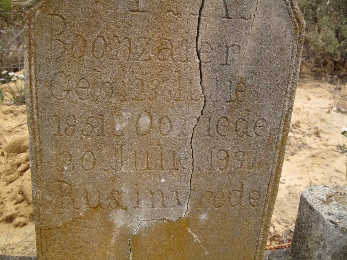 BOONZAIER F.A. 1851-1934