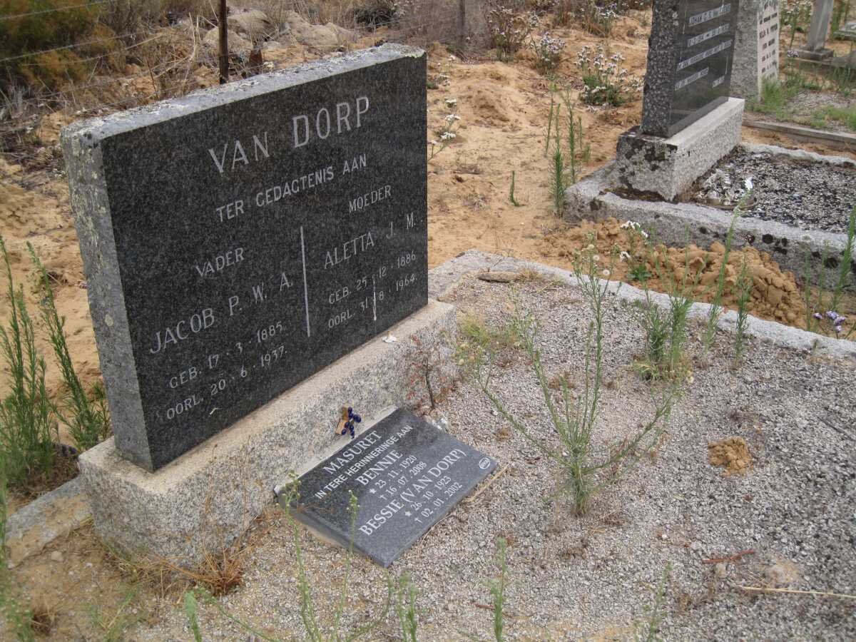DORP Jacob P.W.A., van 1885-1937 &amp; Aletta J.M. 1886-1964 :: MASURET Bennie 1920-2008 &amp; Bessie VAN DORP 1923-2002