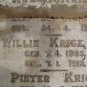 KRIGE Willie 1893-1912 :: KRIGE Pieter 1902-1910