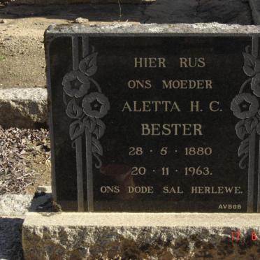 BESTER Aletta H.C. 1880-1963