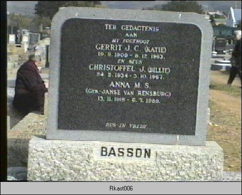 BASSON Gerrit J.C. 1909-1963 :: BASSON Christoffel J. 1934-1967 :: JANSE VAN RENSBURG Anna M.S.  1915-1989