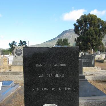 BERG Daniel Francois, van der 1924-1956