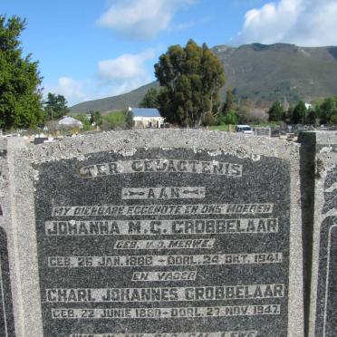 GROBBELAAR Charl Johannes 1880-1947 &amp; Johanna M.C. VAN DER MERWE 1886-1941