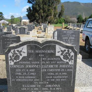 GROBBELAAR Cornelis Johannes 1892-1963 &amp; Elizabeth Johanna CARSTENS 1886-1961 ::  GROBBELAAR Elizabeth Johanna 1912-1973