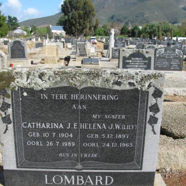LOMBAARD Catharina J.E. 1904-1989 :: LOMBAARD Helena J.W. 1897-1965