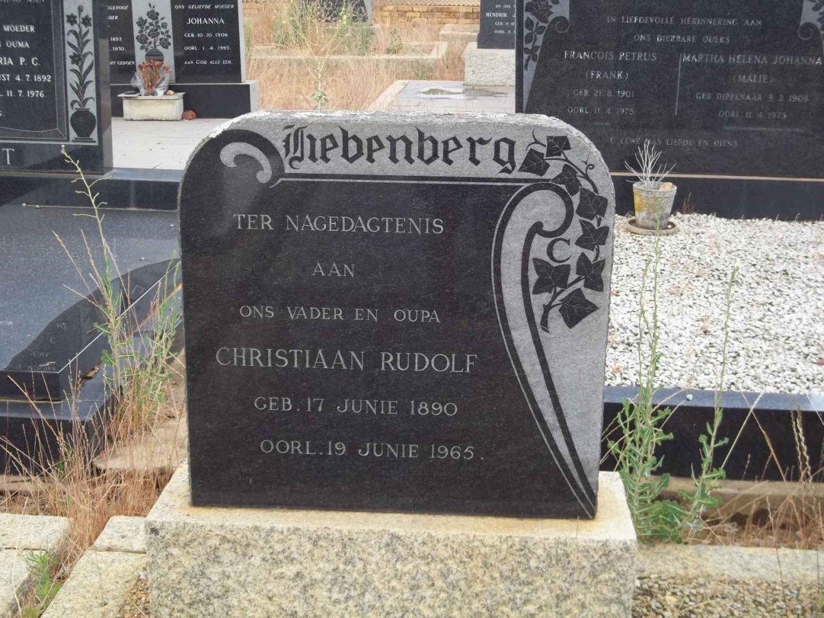 LIEBENBERG Christiaan Rudolf 1890-1965