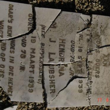 LAUBSHER Matys M. -1939 &amp; Hendrina M.J. RUPPERSBERG -1939