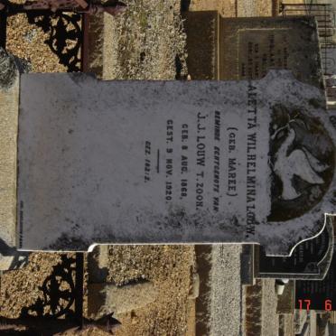LOUW Aletta Wilhelmina nee MAREE 1868-1920