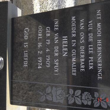 MULLER Helen nee VAN DER SPUY 1909-1974