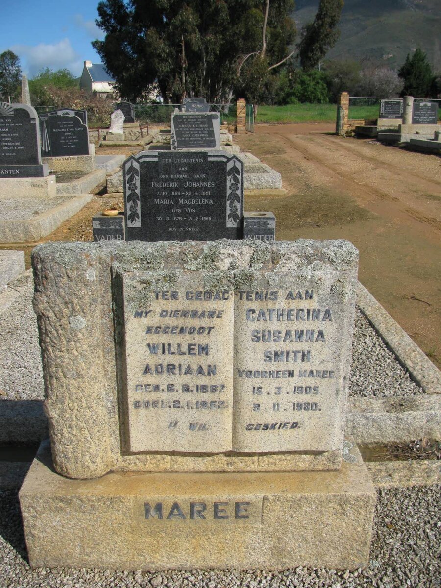 MAREE Willem Adriaan 1887-1952 &amp; Catherina Susanna SMITH voorheen MAREE 1905-1980