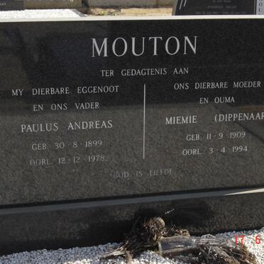 MOUTON Paulus Andreas 1899-1978 &amp; Miemie DIPPENAAR 1909-1994