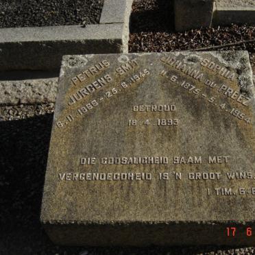 SMIT Petrus Jurgens 1866-1945 &amp; Sophia Johanna DU PREEZ 1875-1954