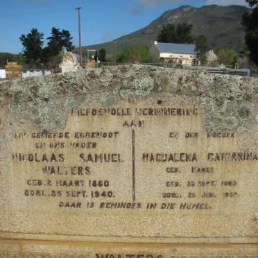 WALTERS Nicolaas Samuel 1860-1940 &amp; Magdalena Catharina MAREE 1833-1952