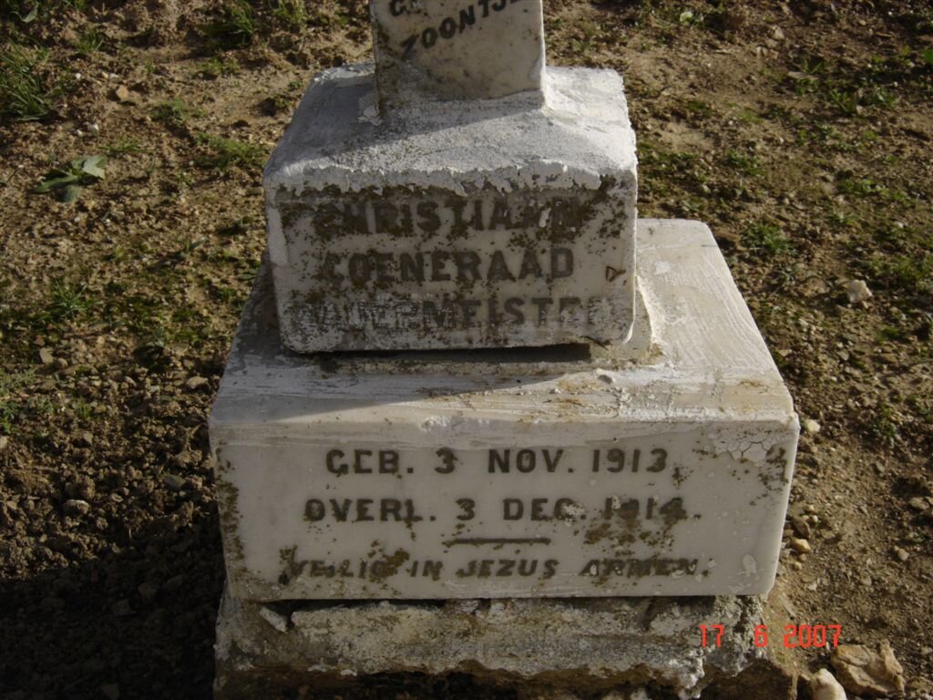 BAUERMEISTER Christiaan Coeneraad 1913-1914