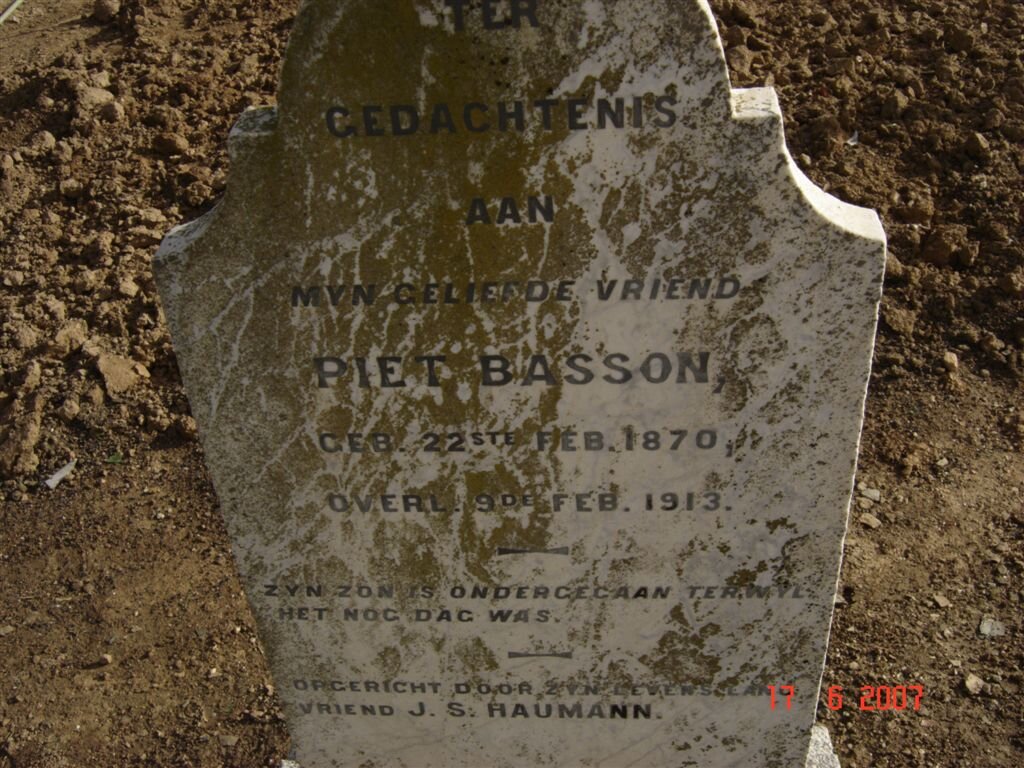 BASSON Piet 1870-1913