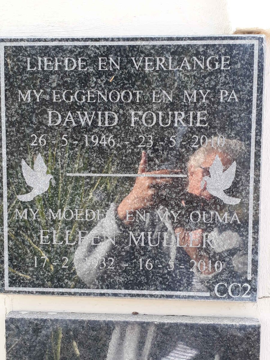MULLER Elleen 1932-2010 :: FOURIE Dawid 1946-2010