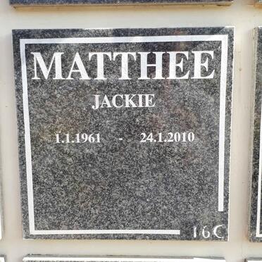 MATTHEE Jackie 1961-2010