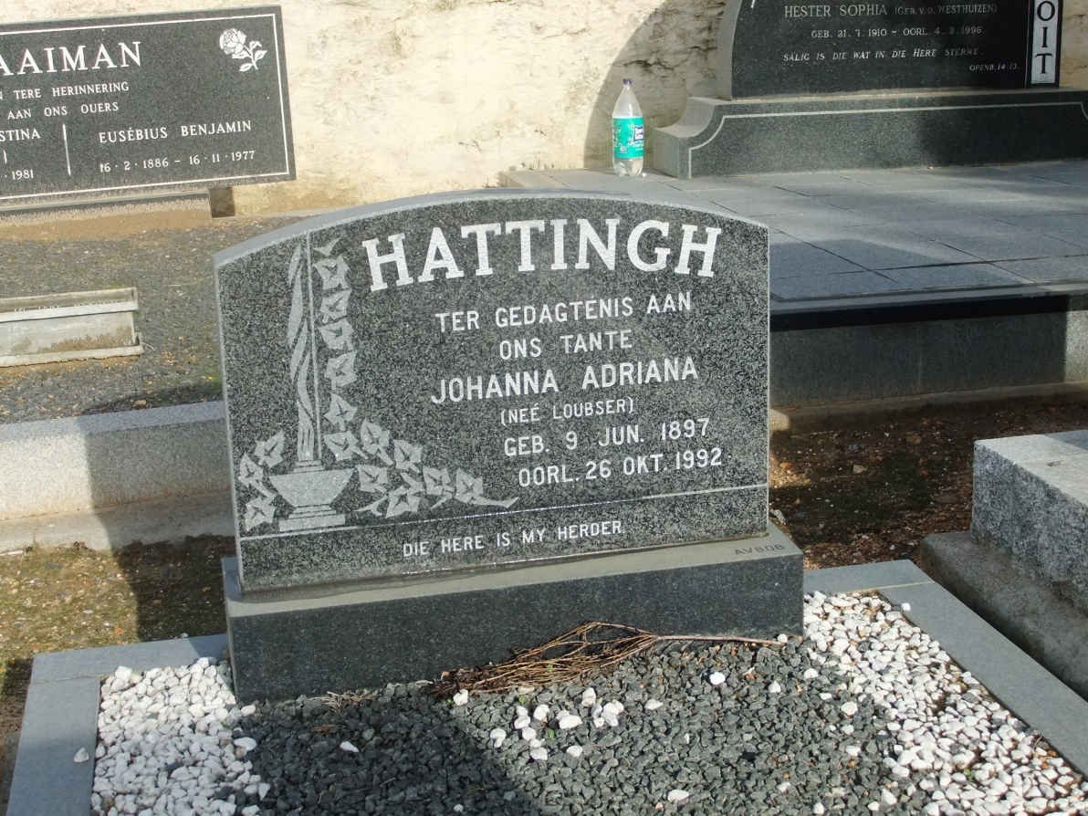 HATTINGH Johanna Adriana nee LOUBSER 1897-1992