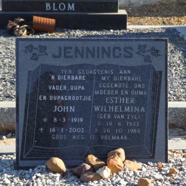 JENNINGS John 1919-2002 &amp; Esther Wilhelmina VAN ZYL 1923-1989