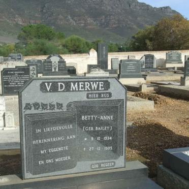 MERWE Betty-Anne, v.d. nee BAILEY 1934-1985