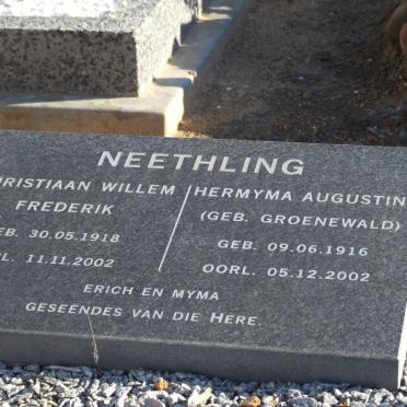 NEETHLING Christiaan Willem Frederik 1918-2002 &amp; Hermyma Augustine GROENEWALD 1916-2002