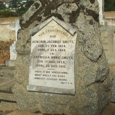 SMUTS Hendrik Jacobus 1854-1909 &amp; Getruida Anna 1859-1916