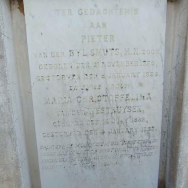 SMUTS Pieter van der Byl 1825-1888 &amp;  Maria Christoffelina VAN DER WESTHUYSEN 1832-1893