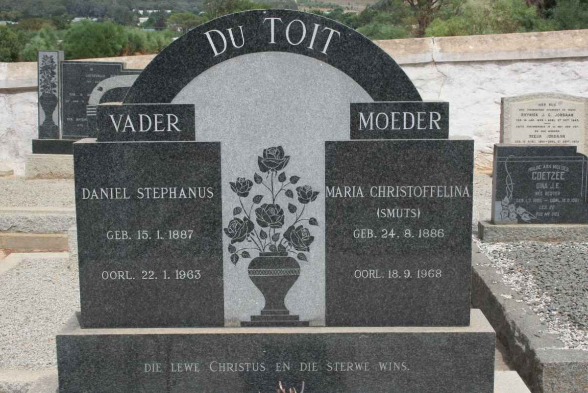 TOIT Daniel Stephanus, du 1887-1963 &amp; Maria Christoffelina SMUTS 1886-1968