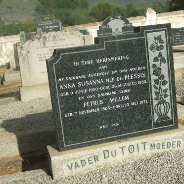 TOIT Petrus Willem, du 1885-1977 &amp; Anna Susanna DU PLESSIS 1900-1952