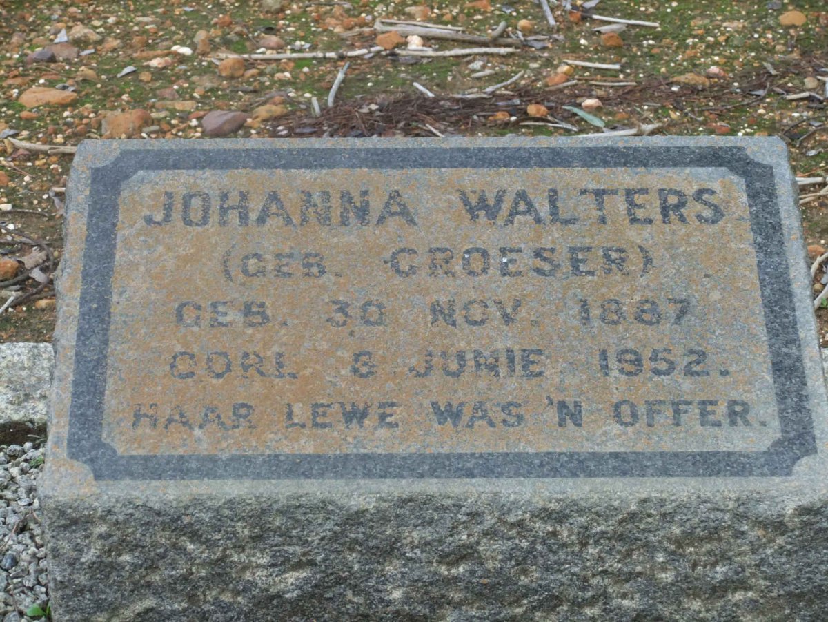 WALTERS Johanna nee CROESER 1887-1952