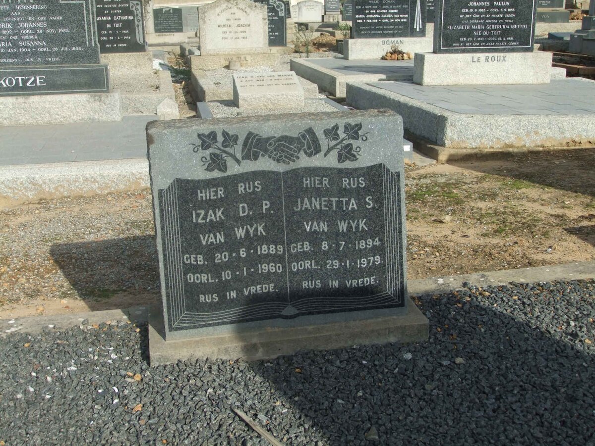 WYK Izak D.P., van 1889-1960 &amp; Janetta S. 1894-1979