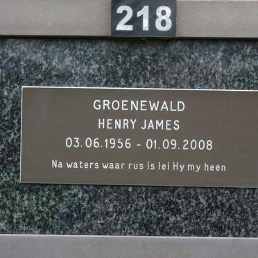 GROENEWALD Henry James 1956-2008