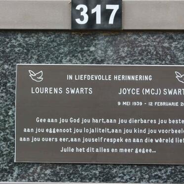 SWARTS Lourens &amp; M.C.J. 1939-2017