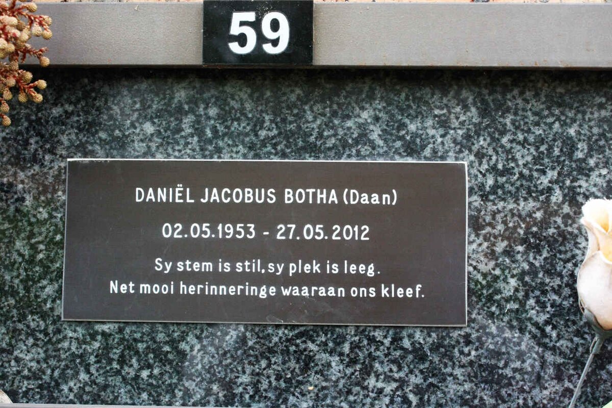 BOTHA Daniel Jacobus 1953-2012