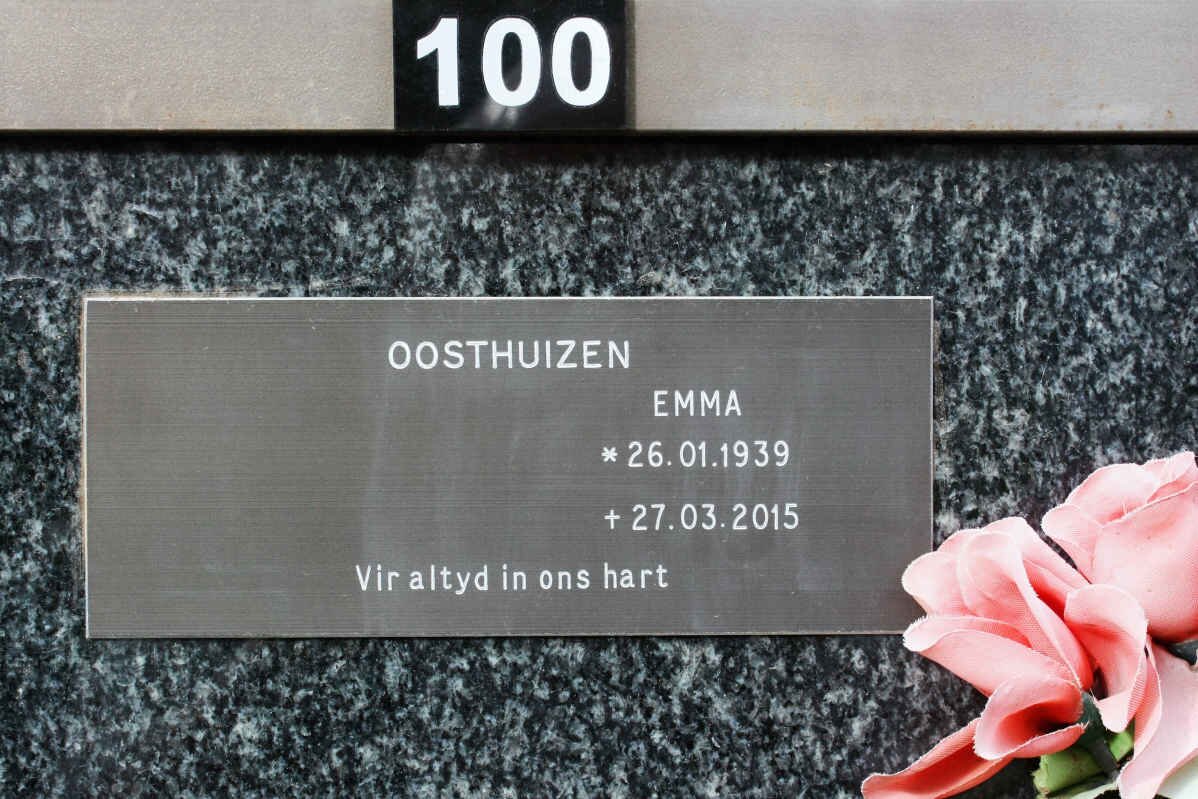 OOSTHUIZEN Emma 1939-2015