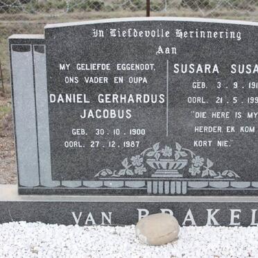 BRAKEL Daniel Gerhardus Jacobus, van 1900-1987 &amp; Susara Susanna 1914-1994