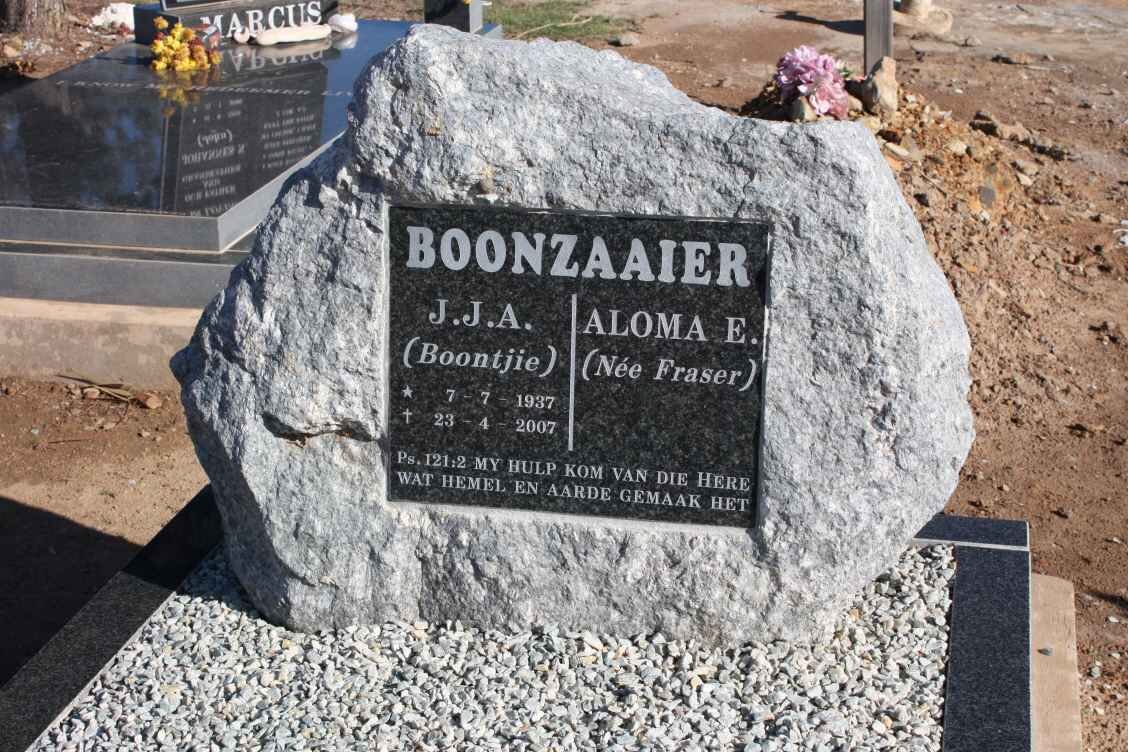 BOONZAAIER J.J.A. 1937-2007 &amp; Aloma E. FRASER