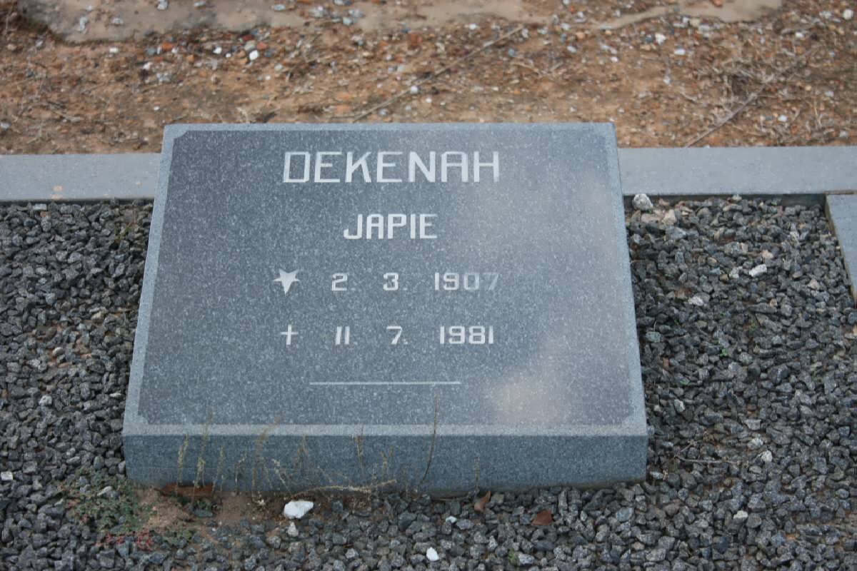 DEKENAH Japie 1907-1981