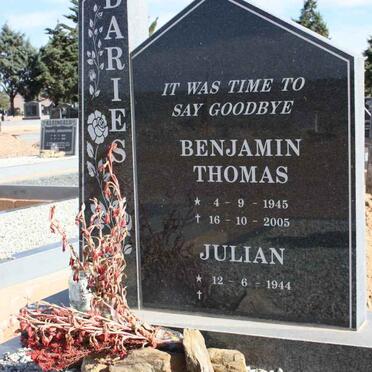 DARIES Benjamin Thomas 1945-2005 &amp; Julian 1944-