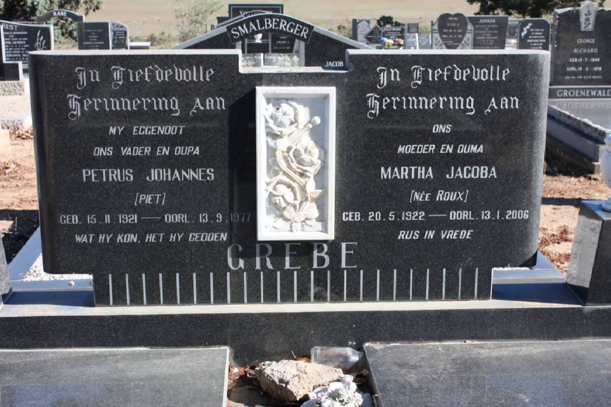 GREBE Petrus Johannes 1921-1977 &amp; Martha Jacoba ROUX 1922-2006