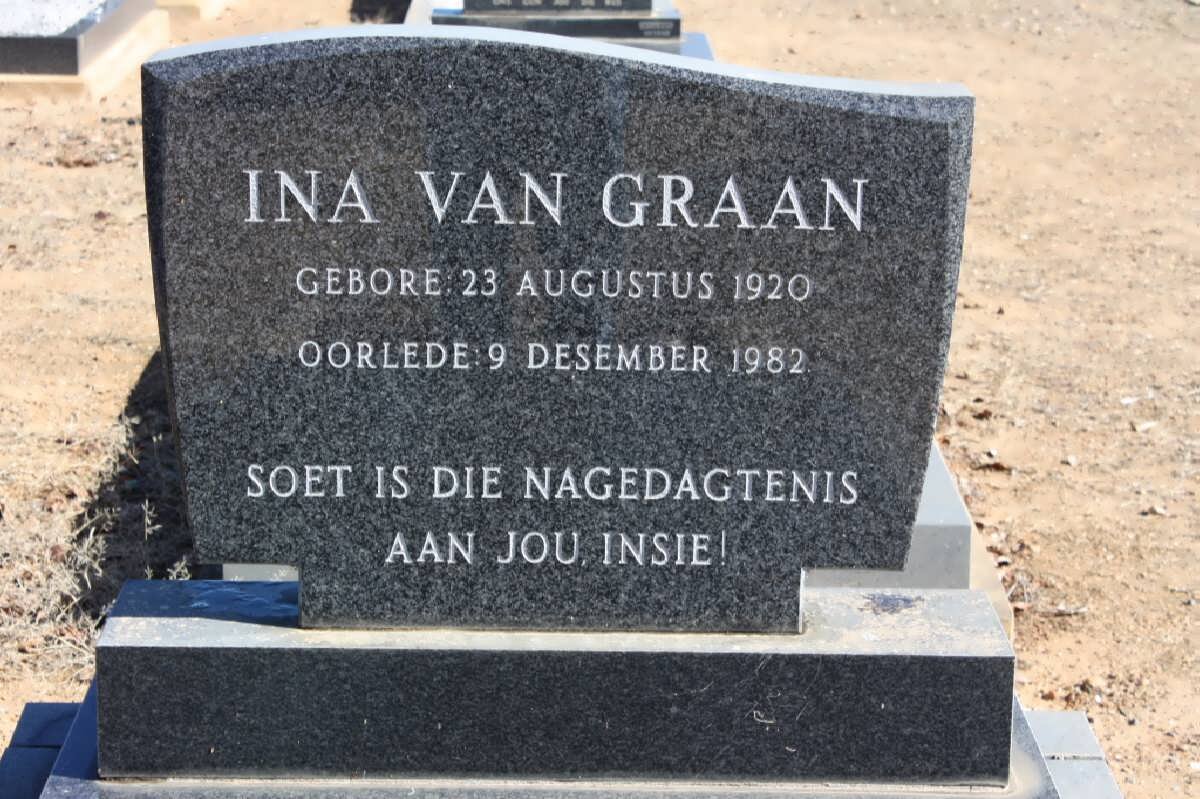 GRAAN Ina, van 1920-1982