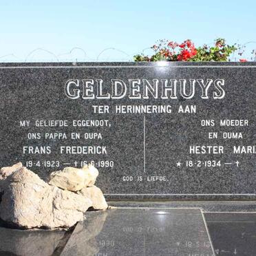 GELDENHUYS Frans Frederick 1923-1990 &amp; Hester Maria 1934-